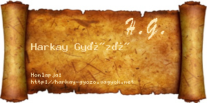 Harkay Győző névjegykártya